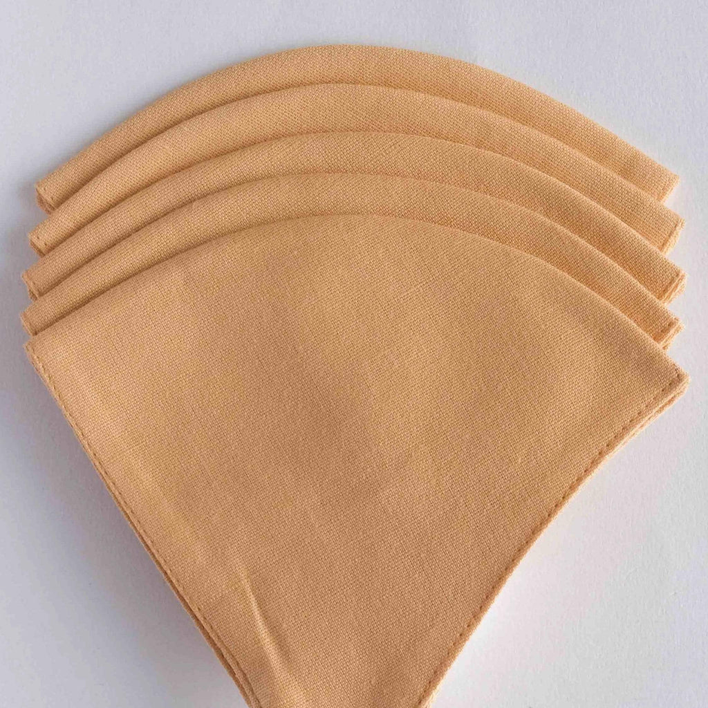 Essentials by Fabric Pandit Mango Colour Adjustable Triple Layer Cotton Linen Mask (pack of 5)