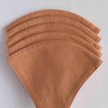 Fabric Pandit Copper Brown Colour Adjustable Triple Layer Cotton Linen Mask (pack of 5)