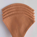 Fabric Pandit Copper Brown Colour Adjustable Triple Layer Cotton Linen Mask (pack of 5)