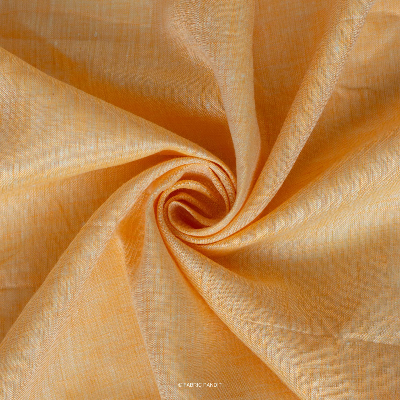 Fabric Pandit Cut Piece 0.25M (CUT PIECE) Amber Yellow Color Plain Yarn Dyed 60 Lea Pure Linen Fabric (58 Inches)