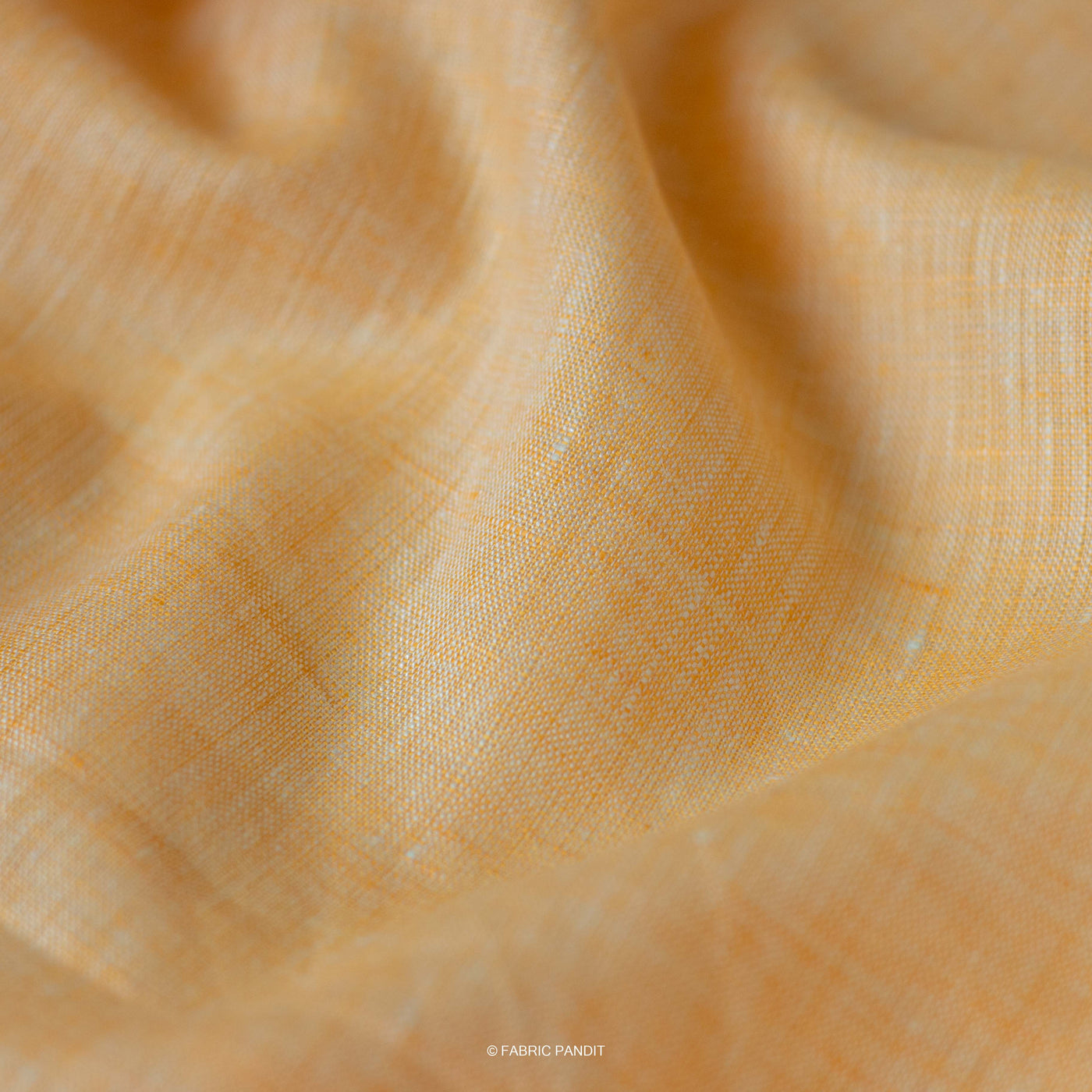 Fabric Pandit Cut Piece 0.25M (CUT PIECE) Amber Yellow Color Plain Yarn Dyed 60 Lea Pure Linen Fabric (58 Inches)