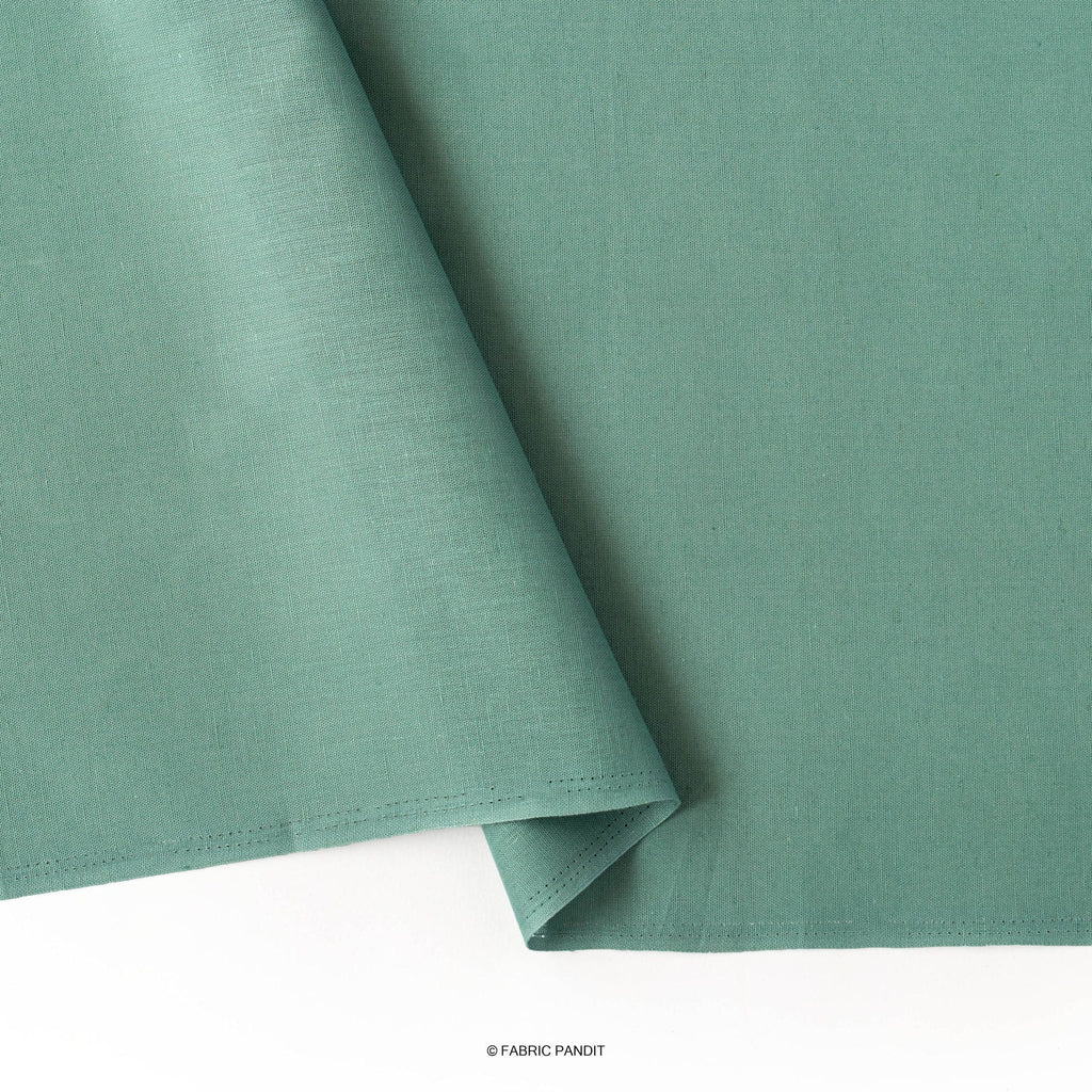 Fabric Pandit Cut Piece 0.25M (CUT PIECE) Aquamarine (Light) Color Pure Cotton Linen Fabric (Width 42 Inches)