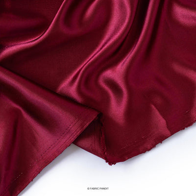 Fabric Pandit Cut Piece 0.25M (CUT PIECE) Bright Maroon Plain Premium Ultra Satin Fabric (Width 44 Inches)