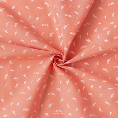 Fabric Pandit Cut Piece 0.25M (CUT PIECE) Creamy peach Color Block Printed Cotton Linen Fabric (Width 42 Inches)