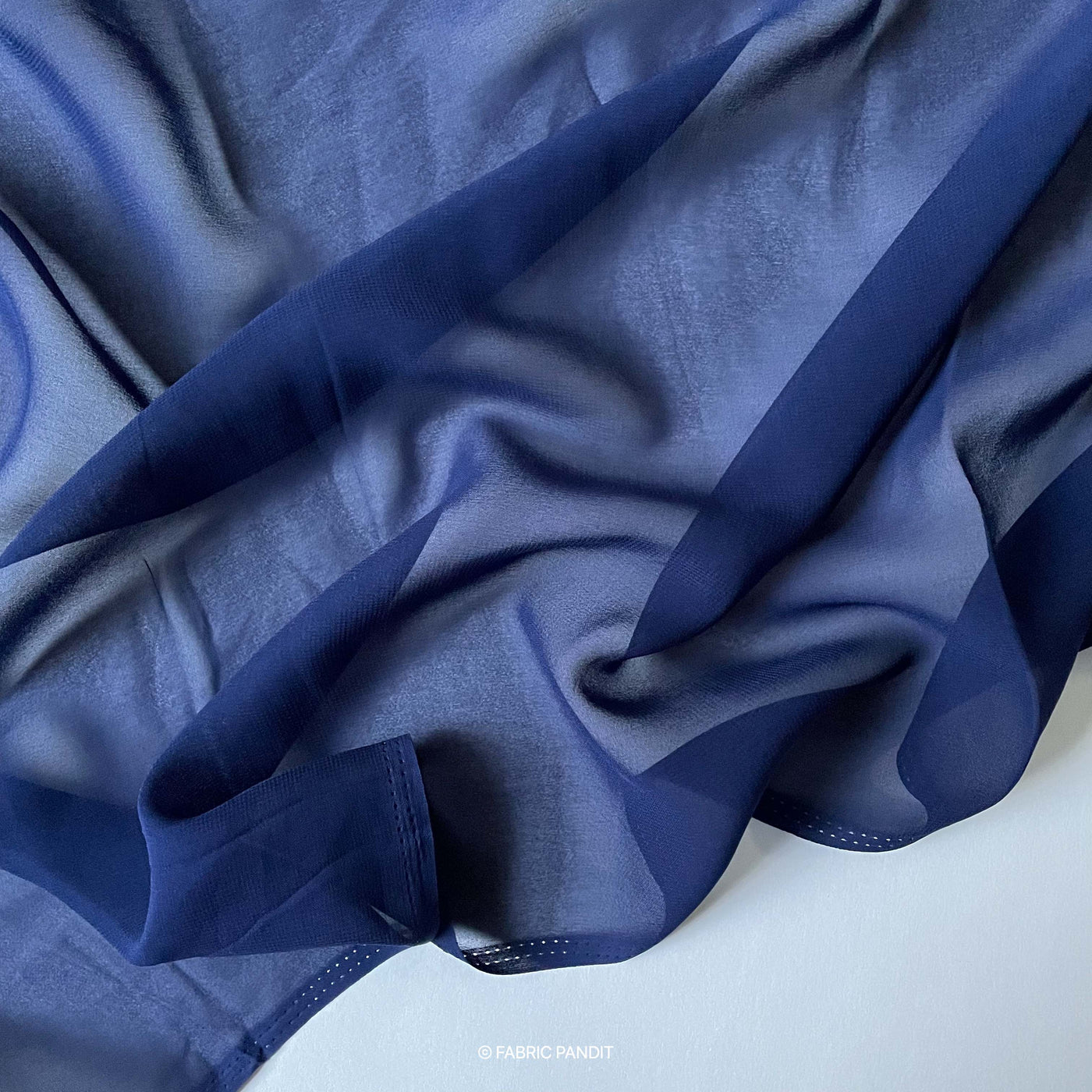 Fabric Pandit Cut Piece 0.25M (CUT PIECE) Dark Blue Color Pure Georgette Fabric (Width 44 inches)
