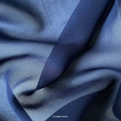 Fabric Pandit Cut Piece 0.25M (CUT PIECE) Dark Blue Color Pure Georgette Fabric (Width 44 inches)