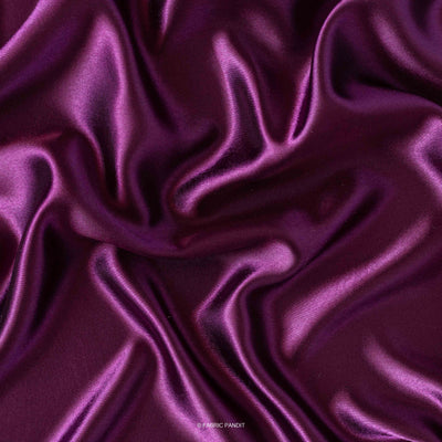 Fabric Pandit Cut Piece 0.25M (CUT PIECE) Dark Violet Plain Premium Ultra Satin Fabric (Width 44 Inches)