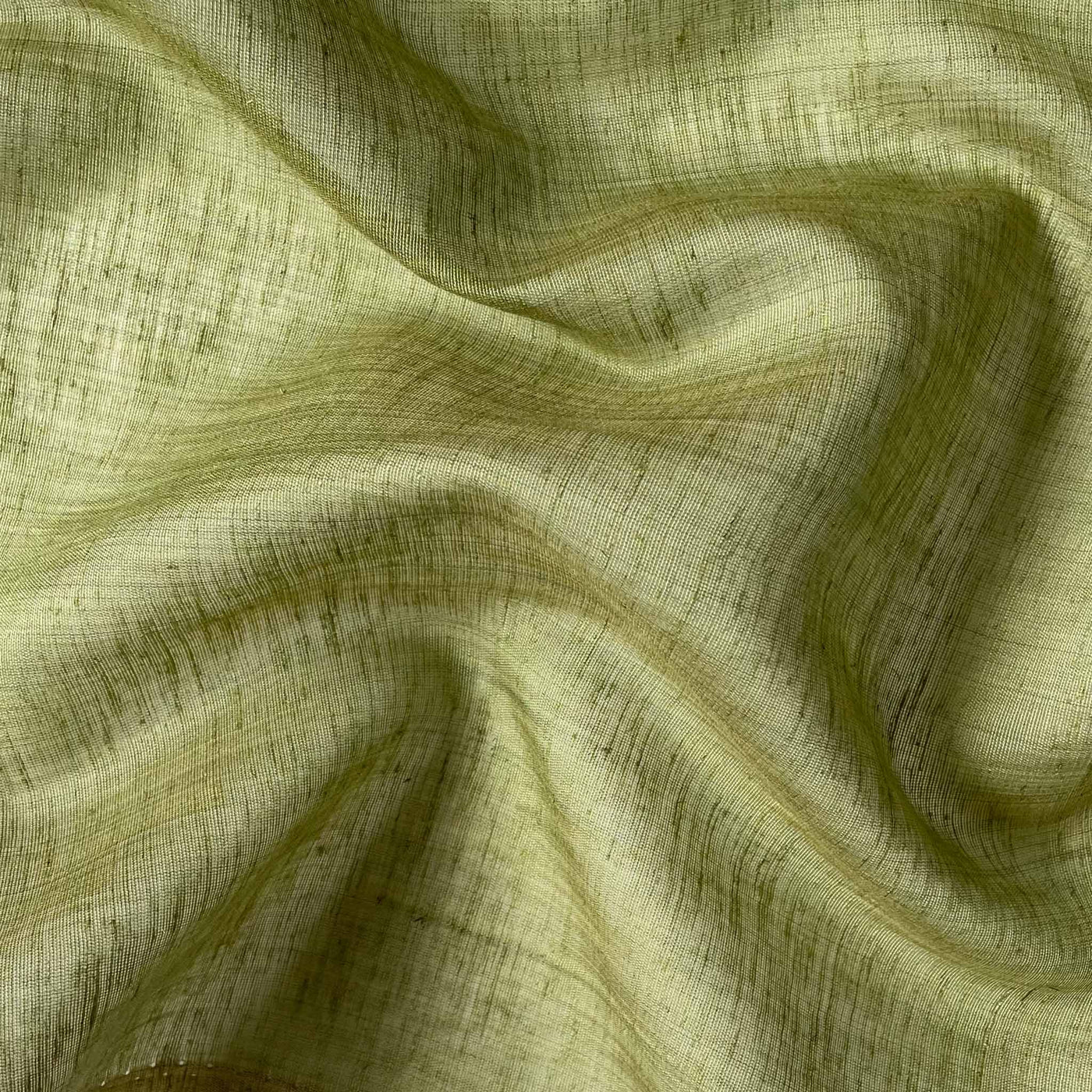 Fabric Pandit Cut Piece 0.25M (CUT PIECE) Dusty Olive Green Blended Silk Linen Fabric (Width 44 Inches)
