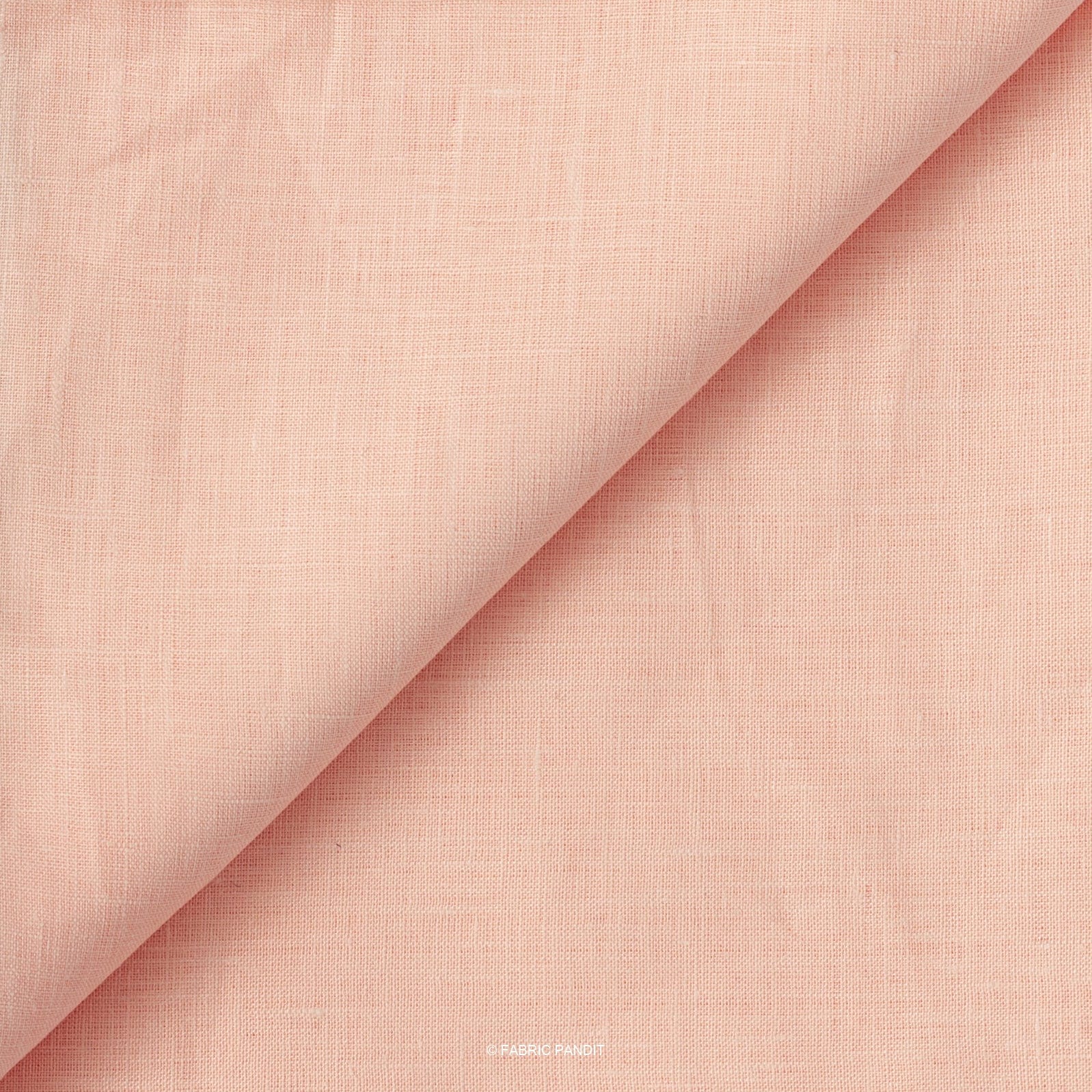 Fabric Pandit Cut Piece 0.25M (CUT PIECE) Pastel peach Plain Premium 60 Lea Pure Linen Fabric (Width 58 inch)