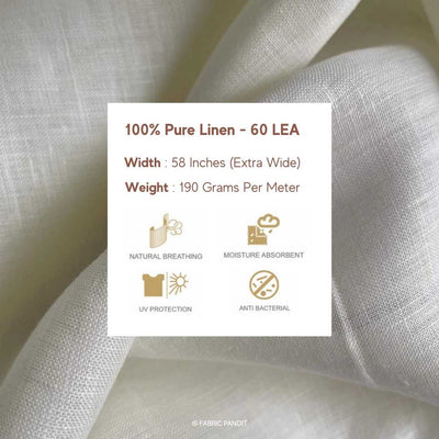 Fabric Pandit Cut Piece 0.25M (CUT PIECE) Pastel pink Plain Premium 60 Lea Pure Linen Fabric (Width 58 inch)