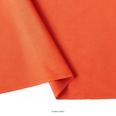 Fabric Pandit Cut Piece 0.25M (CUT PIECE) Rust Color Pure Cotton Linen Fabric (Width 42 Inches)