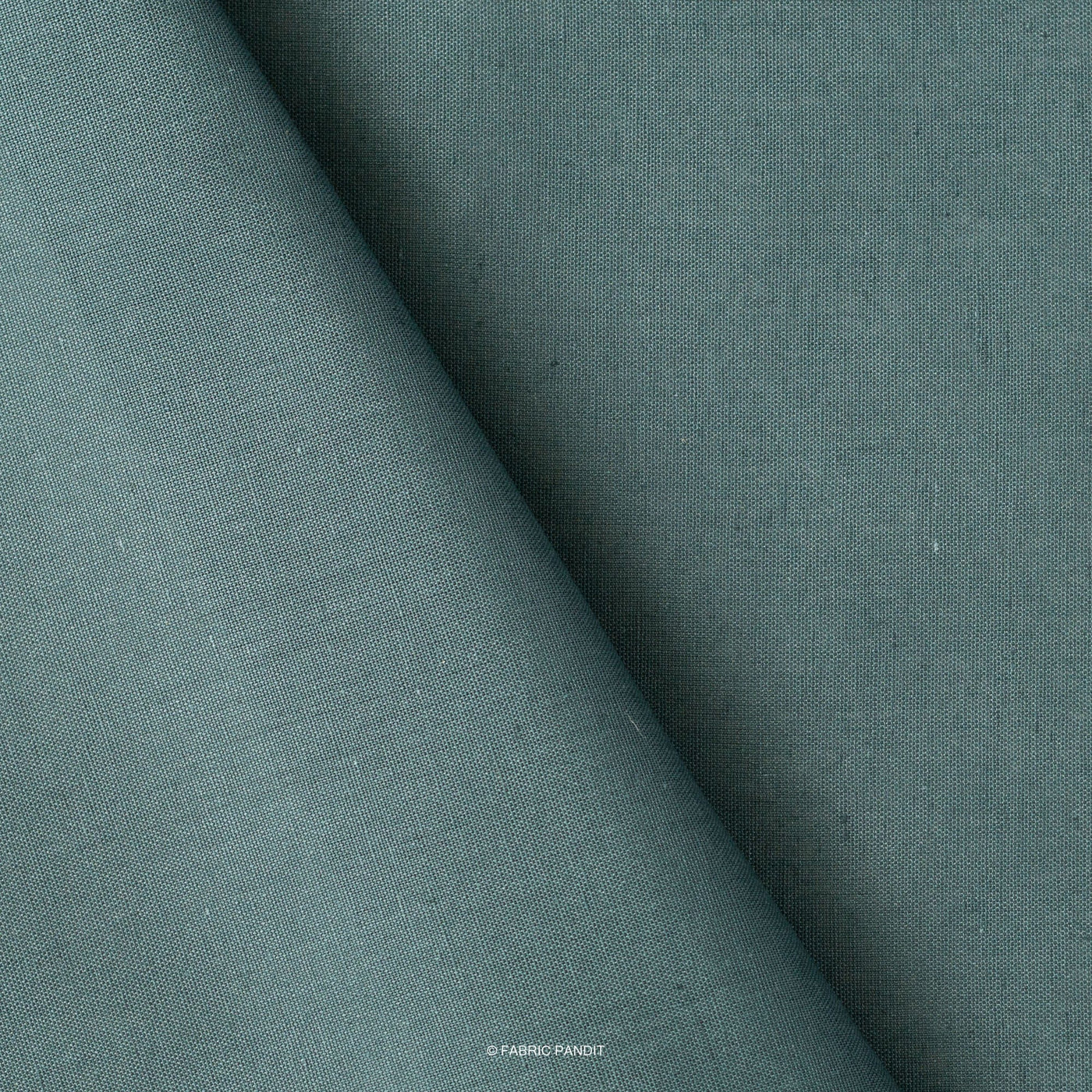 Fabric Pandit Cut Piece 0.25M (CUT PIECE) Teal Color Pure Cotton Linen Fabric (Width 42 Inches)