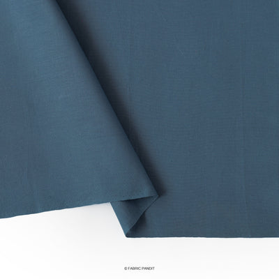 Fabric Pandit Cut Piece 0.50 MTR (CUT PIECE) Capri Blue Color Pure Cotton Linen Fabric