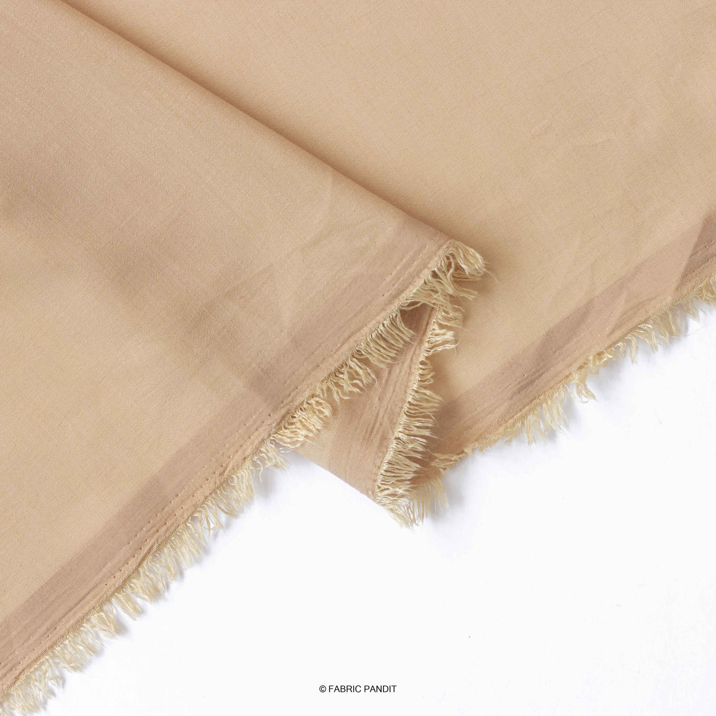 Fabric Pandit Cut Piece 0.50M (CUT PIECE) Camel Brown Plain Soft Poly Muslin Fabric (Width 44 Inches)
