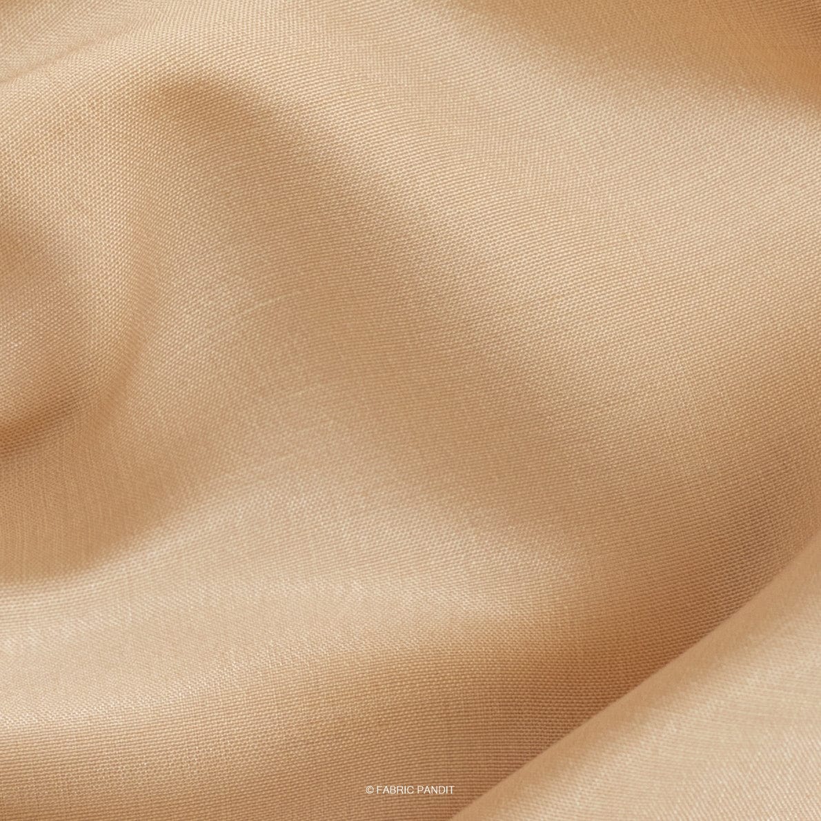 Fabric Pandit Cut Piece 0.50M (CUT PIECE) Camel Brown Plain Soft Poly Muslin Fabric (Width 44 Inches)