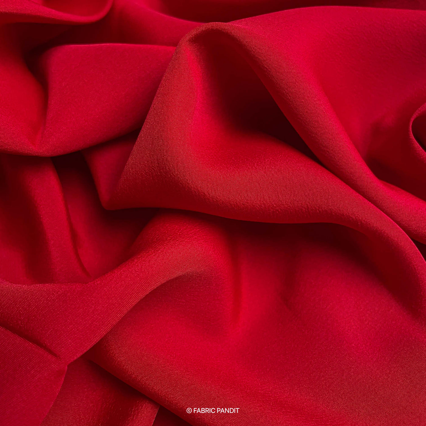 Fabric Pandit Cut Piece 0.50M (CUT PIECE) Carmine Red Color Premium French Crepe Fabric (Width 44 inches)