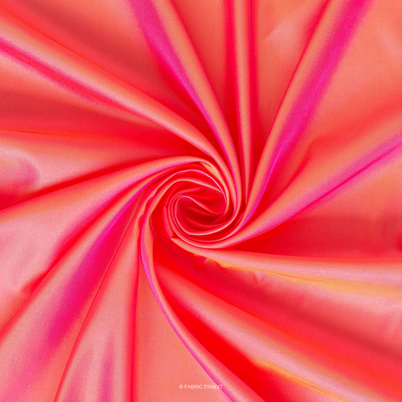 Fabric Pandit Cut Piece 0.50M (CUT PIECE) Coral Pink Plain Premium Dual Tone Paper Silk Fabric (Width 44 Inches)