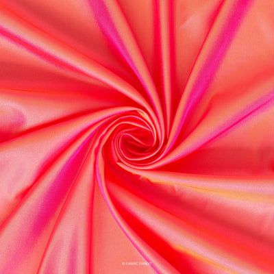 Fabric Pandit Cut Piece 0.50M (CUT PIECE) Coral Pink Plain Premium Dual Tone Paper Silk Fabric (Width 44 Inches)