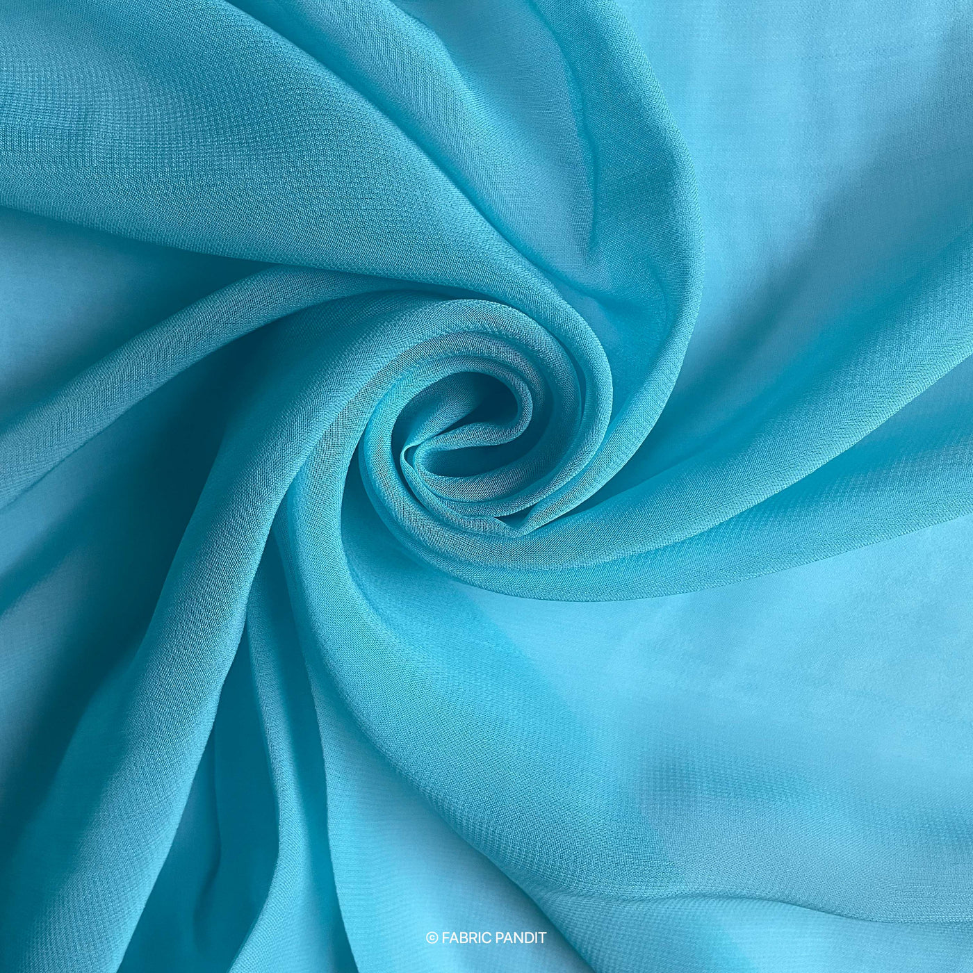 Fabric Pandit Cut Piece 0.50M (CUT PIECE) Ice Blue Color Pure Georgette Fabric (Width 44 inches)