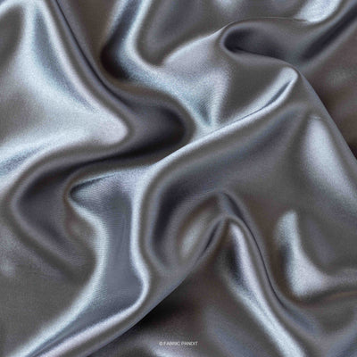 Fabric Pandit Cut Piece 0.50M (CUT PIECE) Lead Color Plain Premium Ultra Satin Fabric (Width 44 Inches)