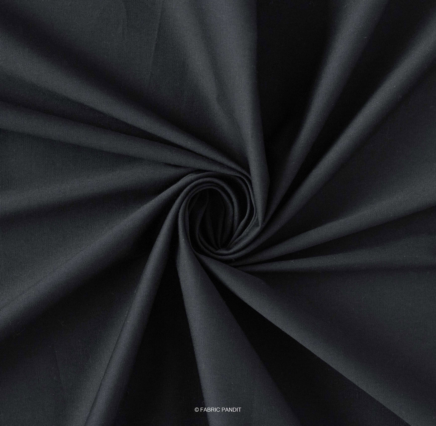 Fabric Pandit Cut Piece 0.75M (CUT PIECE) Black Color Plain Cotton Satin Lycra Fabric (Width 42 Inches)