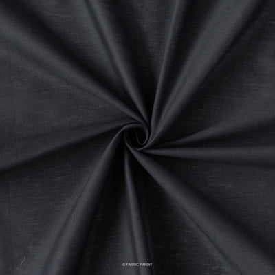 Fabric Pandit Cut Piece 0.75M (CUT PIECE) Jade Black Pure Cotton Linen Fabric (Width 42 Inches)