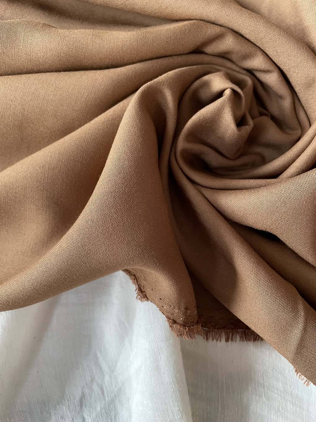 Fabric Pandit Cut Piece 0.75M (CUT PIECE) Peanut Color Pure Rayon Fabric