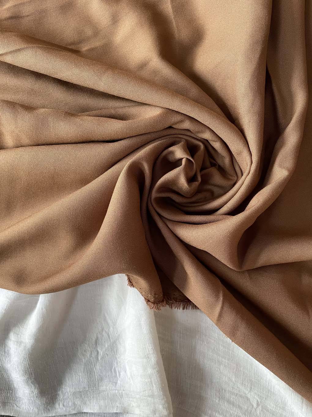 Fabric Pandit Cut Piece 0.75M (CUT PIECE) Peanut Color Pure Rayon Fabric