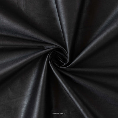 Fabric Pandit Cut Piece 1.00M (CUT PIECE) Black Color Plain Cotton Satin Fabric (Width 42 Inches)