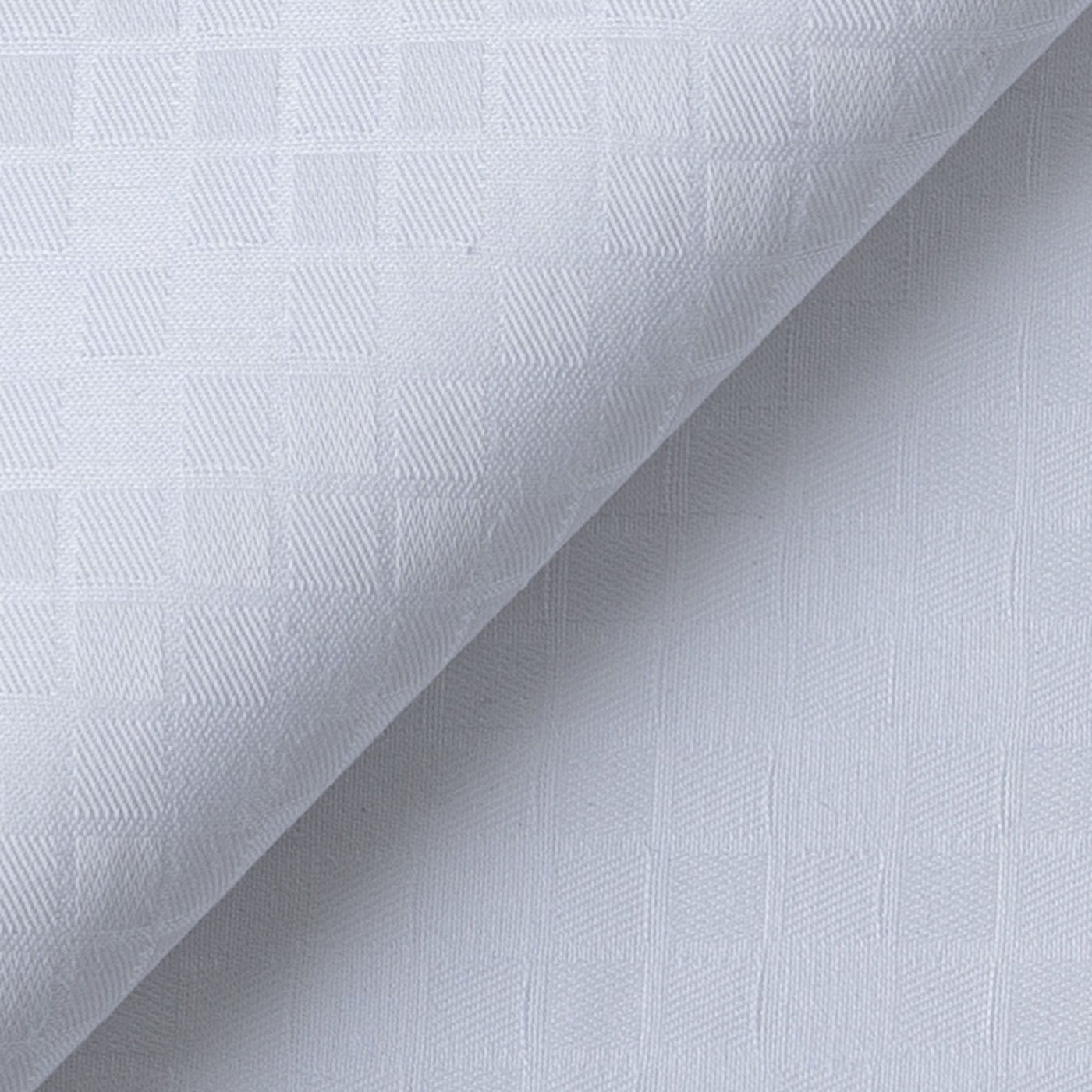 Fabric Pandit Cut Piece 1.00M (CUT PIECE) White Box Pattern Cotton Satin Dobby Luxury Men's Shirt Fabric (Width 58 inch)