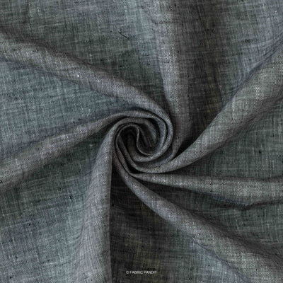 Fabric Pandit Cut Piece (CUT PIECE) Anchor Grey Color Plain Yarn Dyed 60 Lea Pure Linen Fabric (58 Inches)