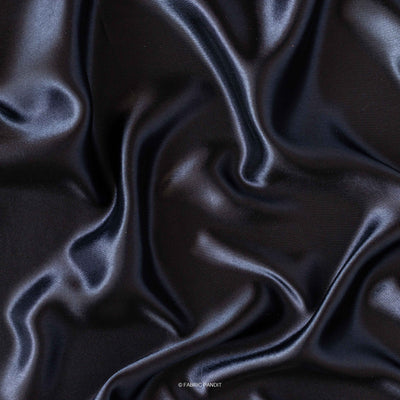 Fabric Pandit Cut Piece (CUT PIECE) Black Plain Premium Ultra Satin Fabric (Width 44 Inches)