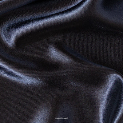Fabric Pandit Cut Piece (CUT PIECE) Black Plain Premium Ultra Satin Fabric (Width 44 Inches)