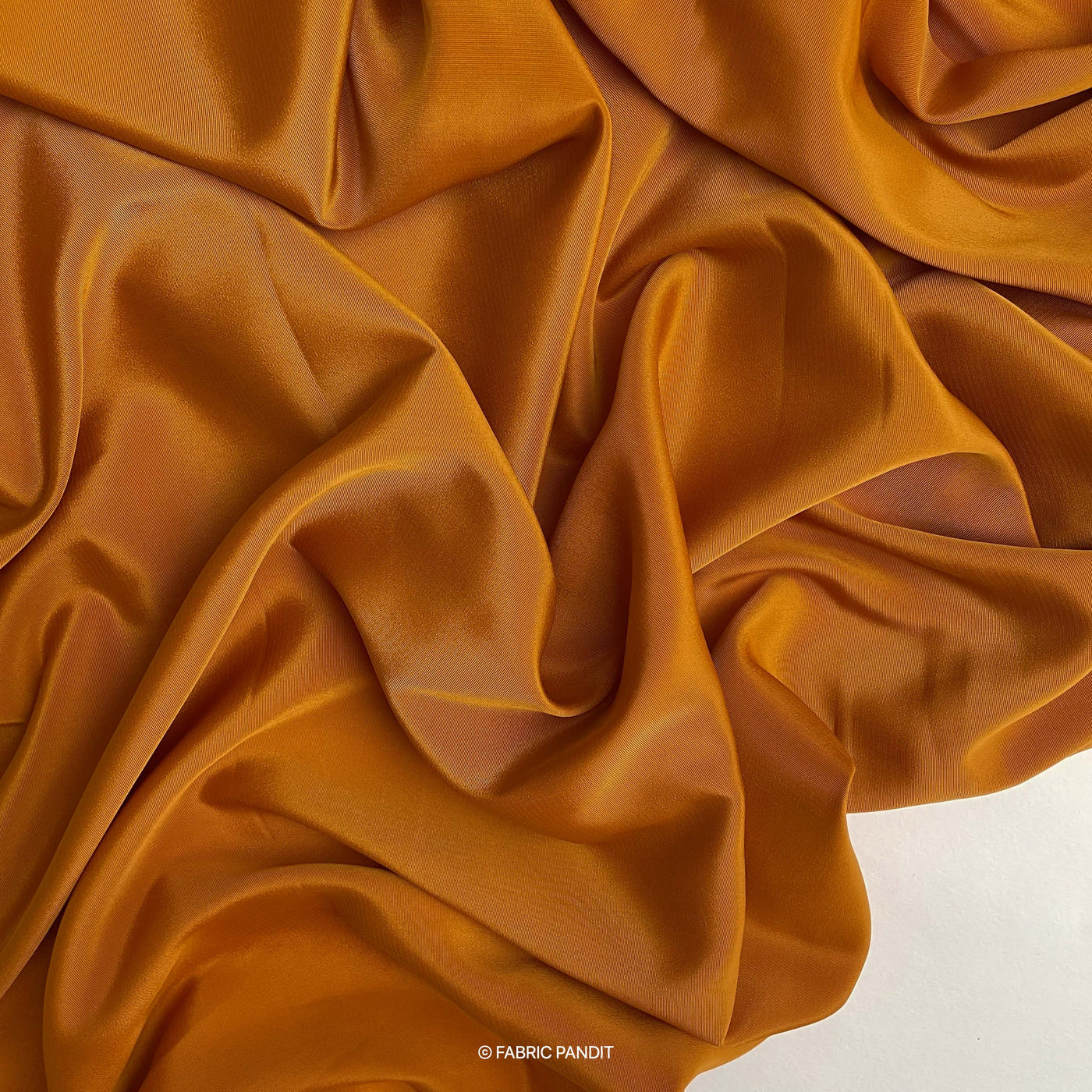 Fabric Pandit Cut Piece (CUT PIECE) Caramel Brown Premium French Crepe Fabric (Width 44 inches)