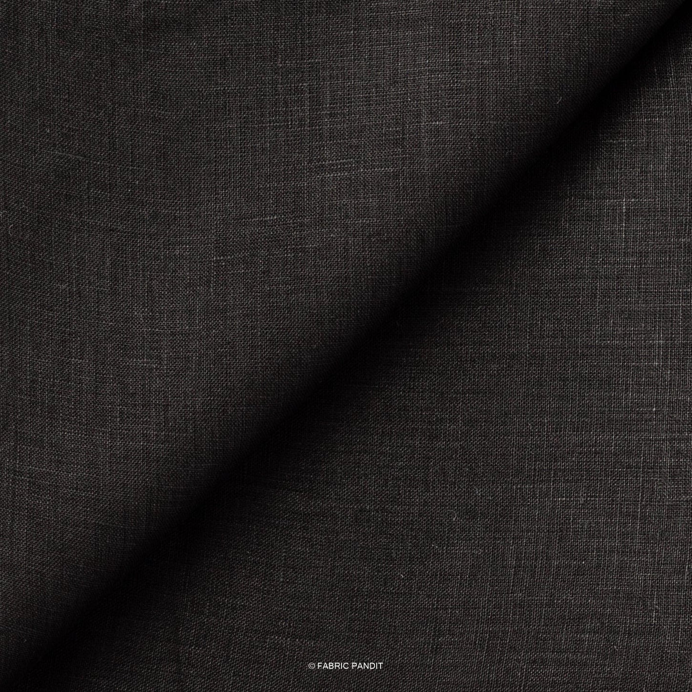 Fabric Pandit Cut Piece (Cut Piece) Carbon Black Plain Premium 60 Lea Pure Linen Fabric (Width 58 inch)