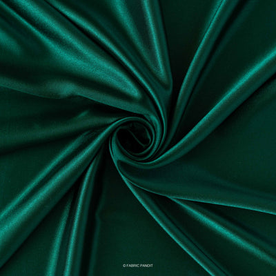 Fabric Pandit Cut Piece (CUT PIECE) Dark Green Plain Premium Ultra Satin Fabric (Width 44 Inches)