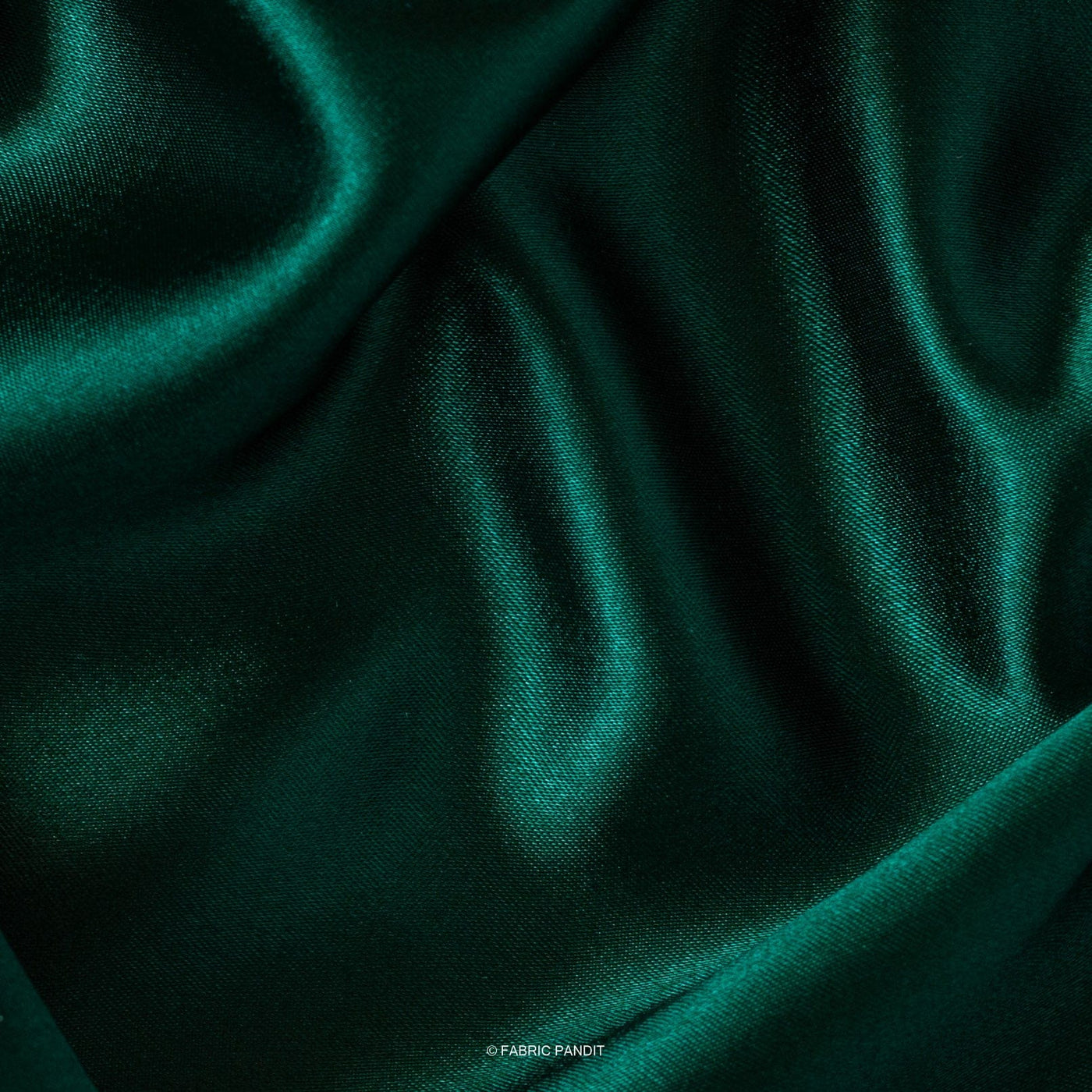 Fabric Pandit Cut Piece (CUT PIECE) Dark Green Plain Premium Ultra Satin Fabric (Width 44 Inches)
