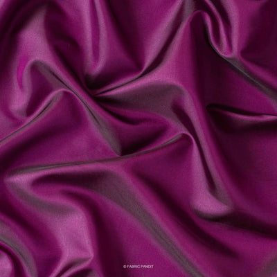 Fabric Pandit Cut Piece (CUT PIECE) Dark Magenta Plain Premium Dual Tone Paper Silk Fabric (Width 44 Inches)