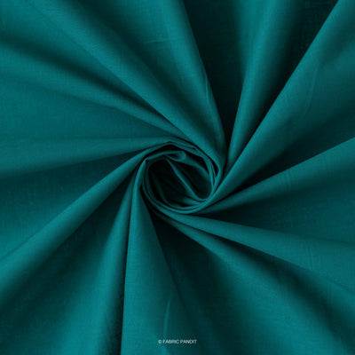 Fabric Pandit Cut Piece (CUT PIECE) Deep Bluish Green Color Pure Cotton Cambric Fabric (Width 40 Inches)