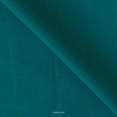 Fabric Pandit Cut Piece (CUT PIECE) Deep Bluish Green Color Pure Cotton Cambric Fabric (Width 40 Inches)