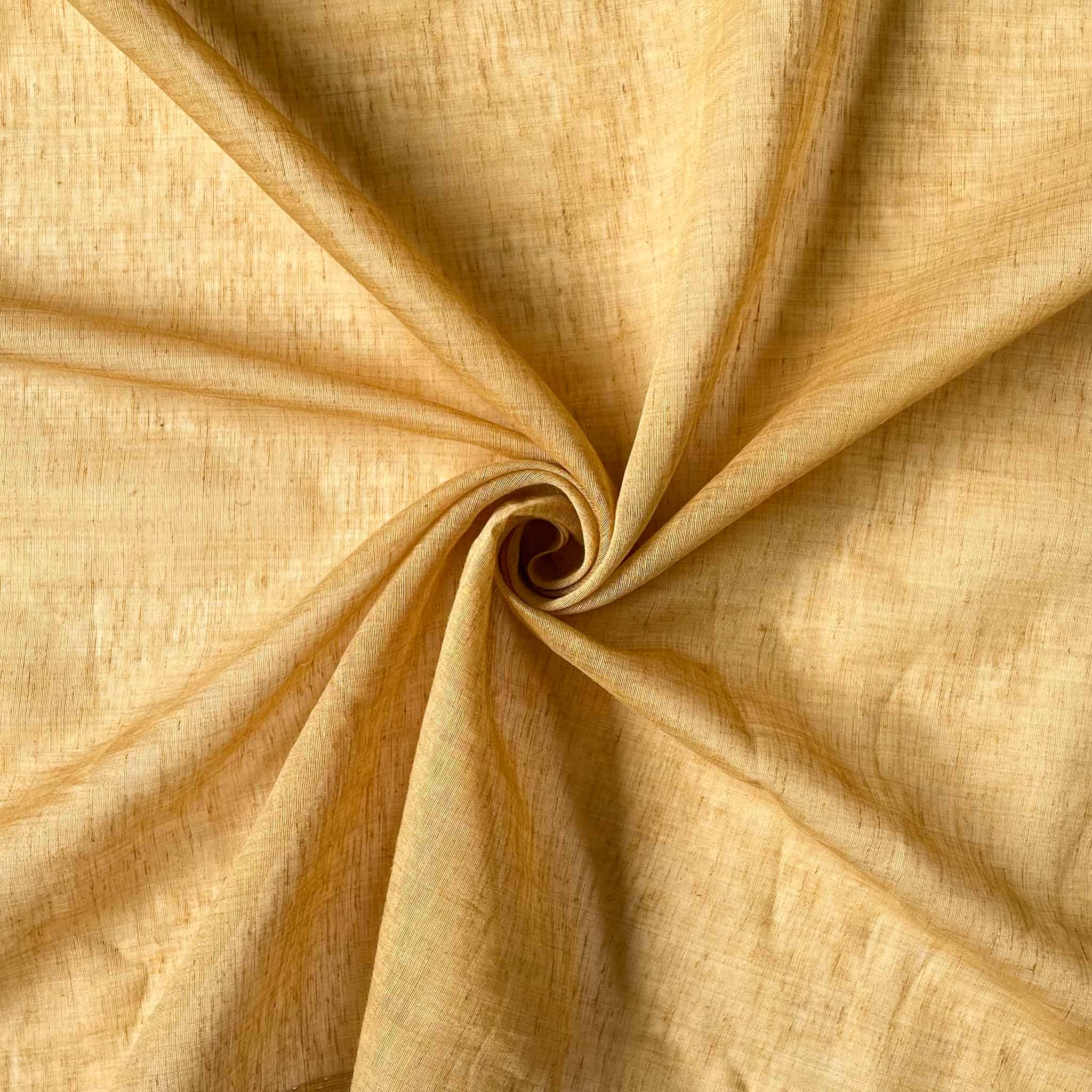 (Cut Piece) Golden Brown Blended Silk Linen Fabric (Width 44 Inches) Fabric Pandit