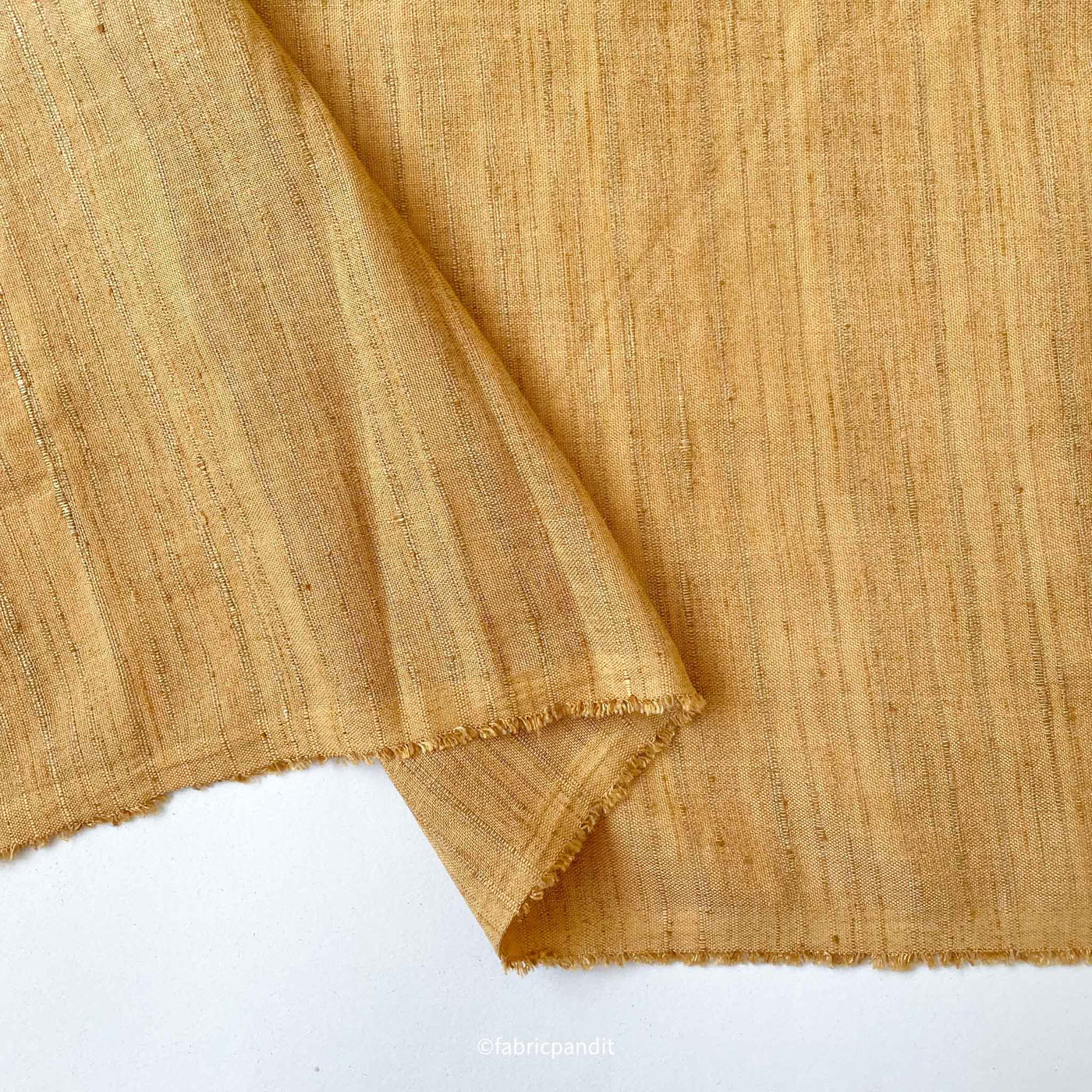 Fabric Pandit Cut Piece (CUT PIECE) Golden Brown Color Bhagalpuri Woven Cotton Slub Kurta Fabric (Width 58 Inches)