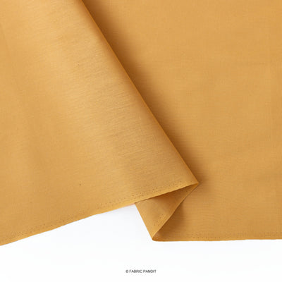 Fabric Pandit Cut Piece (CUT PIECE) Golden Sand Color Pure Cotton Linen Fabric (Width 58 Inches)