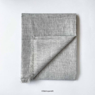 Fabric Pandit Cut Piece (CUT PIECE) Grey Textured Yarn Dyed Linen Fabric (Width 58 Inches)