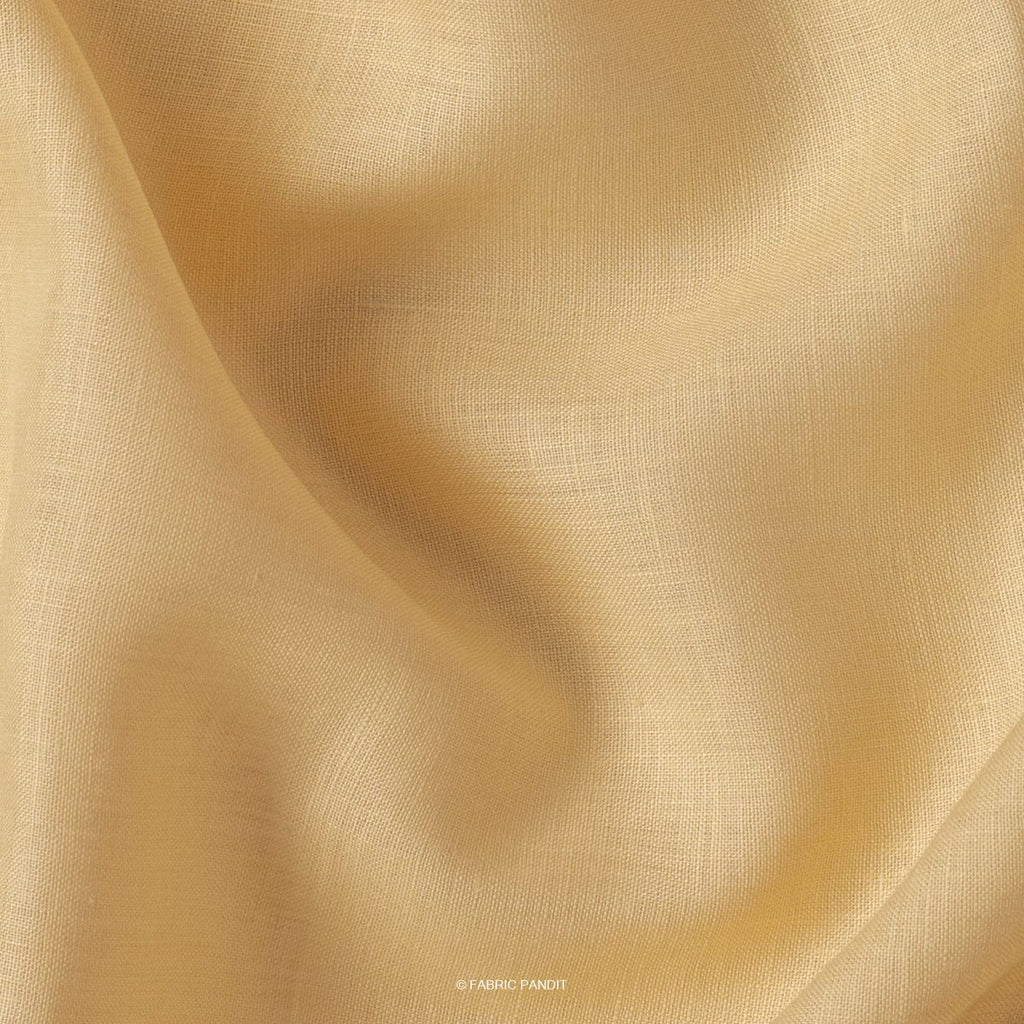 Fabric Pandit Cut Piece (CUT PIECE) Khaki Plain Premium 60 Lea Pure Linen Fabric (Width 58 inch)