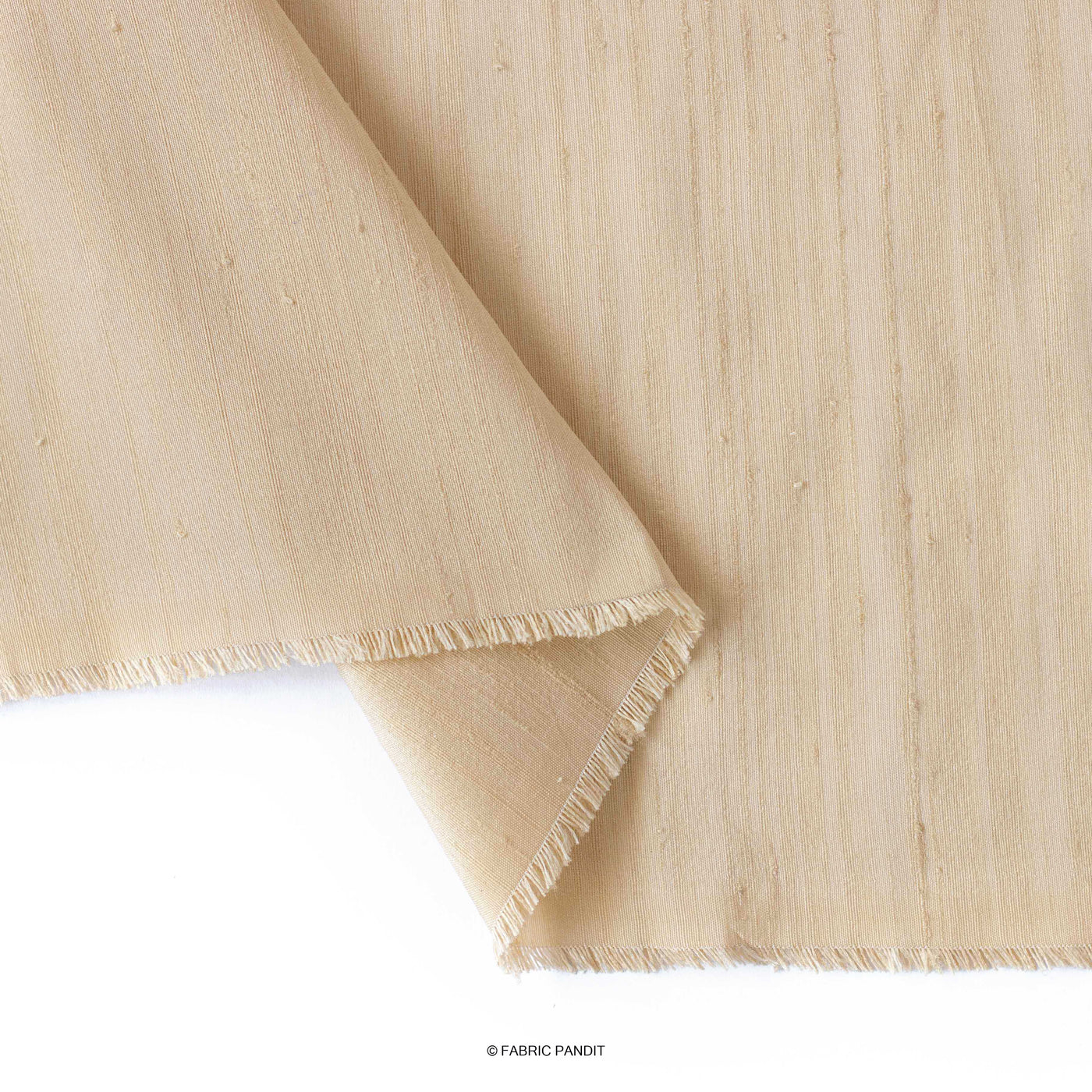 Fabric Pandit Cut Piece (CUT PIECE) Light Khaki Plain Premium Silk Fabric (Width 46 Inches)