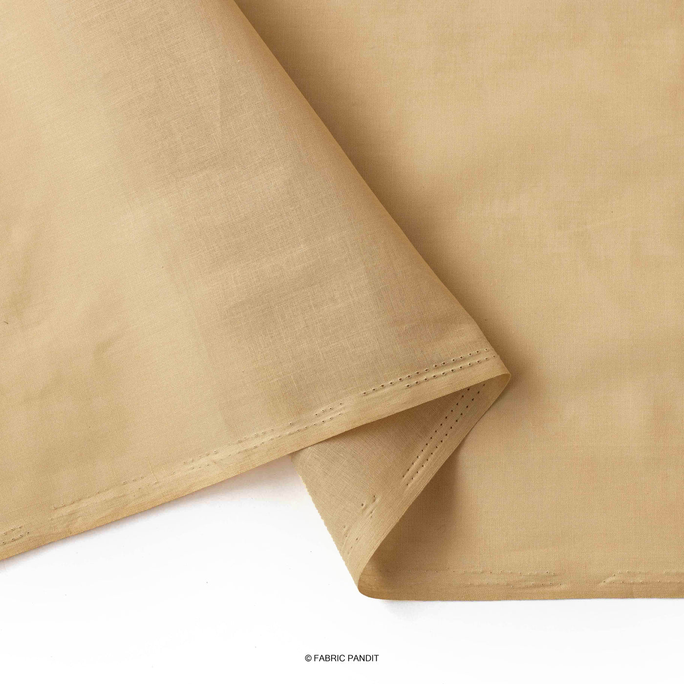 Fabric Pandit Cut Piece (CUT PIECE) Light Ocher Color Pure Cotton Cambric Fabric (Width 42 Inches)