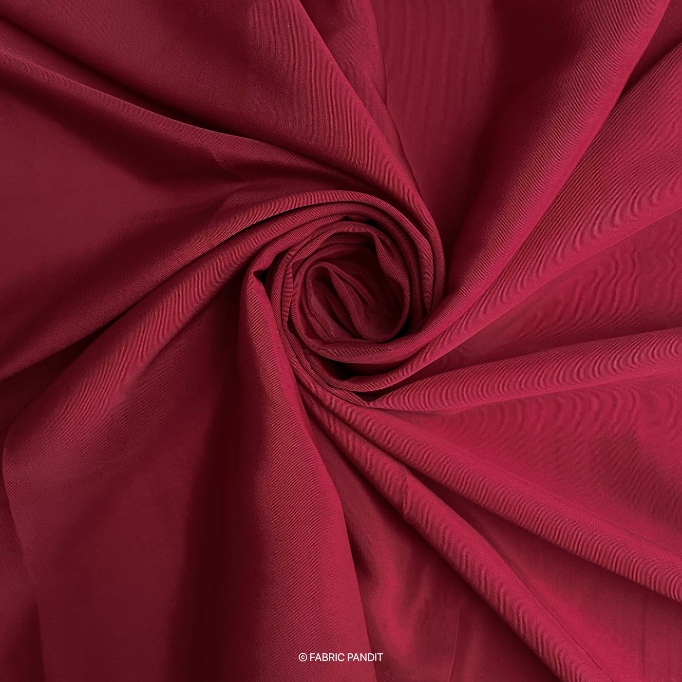 Fabric Pandit Cut Piece (CUT PIECE) Maroon Color Premium French Crepe Fabric (Width 44 inches)