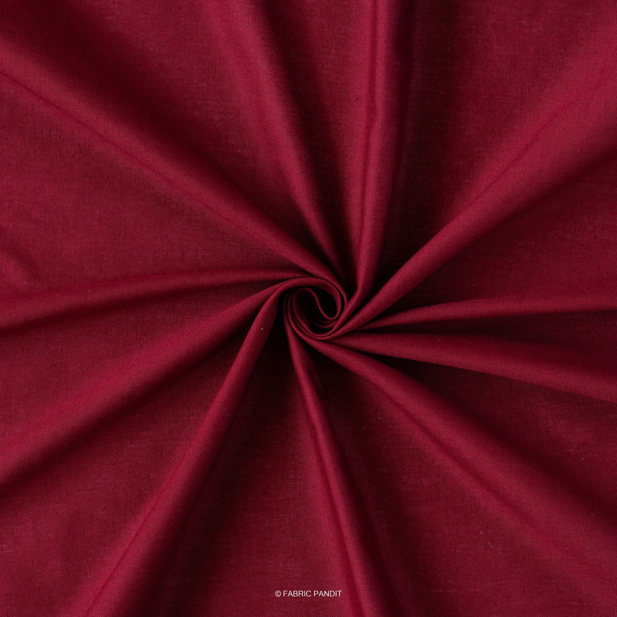 Fabric Pandit Cut Piece (CUT PIECE) Merlot Red Color Pure Cotton Linen Fabric (Width 42 Inches)