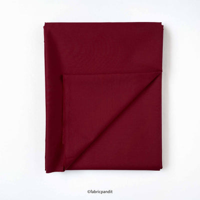 Fabric Pandit Cut Piece (CUT PIECE) Merlot Red Cotton Fabric (Width 58 Inch)